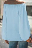 Casual Simplicity Solid Solid Color Off the Shoulder Tops