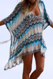 Fashion Vacation Patchwork Hollowed Out Swimwears Cover Up