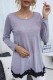 Casual Patchwork Lace Contrast O Neck Tops