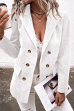 Casual Work Solid Buttons Turn-back Collar Outerwear(10 Colors)