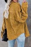 Casual Street Solid Buckle Turndown Collar Tops