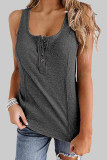 Fashion Sportswear Solid Split Joint U Neck Tops