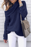 Casual Solid Patchwork Off the Shoulder Tops Sweater