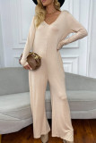 Casual Solid Patchwork Hooded Collar Straight Bodysuits