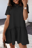 Fashion Casual Solid Patchwork O Neck Princess Dresses