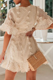 Fashion Sexy Solid Split Joint V Neck A Line Dresses