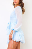 Blue chiffon dress