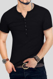 Fashion Casual Solid Basic V Neck Men's Tops