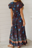 Fashion Bohemian Print V Neck Printed Dresses