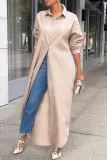 Casual Solid Patchwork Buckle Turndown Collar Tops(8 Colors)
