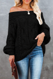 Casual Street Solid Patchwork Off the Shoulder Tops