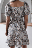 Fashion Casual Print Split Joint Square Collar A Line Dresses