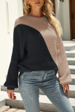 Fashion Street Solid Split Joint O Neck Tops