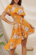 Fashion Street Print Split Joint One Shoulder Irregular Dresses