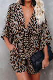 Fashion Elegant Striped Print Strap Design V Neck Loose Rompers