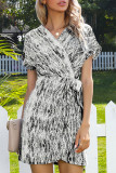 Fashion Street Tie Dye Frenulum V Neck Irregular Dresses