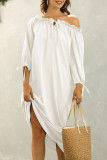Fashion Street Solid Split Joint Off the Shoulder Straight Dresses