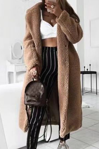 Casual Street Solid Patchwork Turndown Collar Outerwear