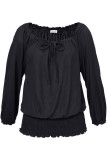Fashion Casual Solid Split Joint Off the Shoulder Tops