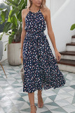 Fashion Street Dot O Neck Printed Dress Dresses