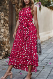 Fashion Street Dot O Neck Printed Dress Dresses