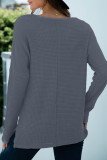 Fashion Casual Solid Split Joint V Neck T-Shirts