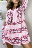 Fashion Casual Print Split Joint V Neck Printed Dresses