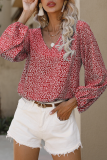 Casual Street Floral V Neck Tops