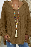Fashion Street Solid Patchwork Hooded Collar Tops