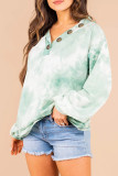 Fashion Sweet Adult Print Tie-dye V Neck Tops