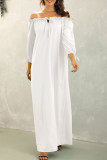Fashion Street Solid Split Joint Off the Shoulder Straight Dresses