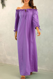 Fashion Street Solid Split Joint Off the Shoulder Straight Dresses
