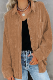 Casual Street Solid Buckle Turndown Collar Tops