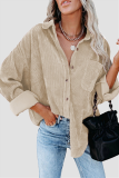 Casual Street Solid Buckle Turndown Collar Tops