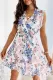 Fashion Elegant Floral Flounce With Belt V Neck A Line Dresses