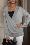 Fashion Street Solid V Neck Tops