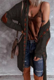 Fashion Street Solid Patchwork Hooded Collar Tops