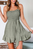 Fashion Street Solid Split Joint Spaghetti Strap A Line Dresses