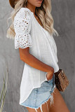 Fashion Casual Solid Patchwork V Neck Tops