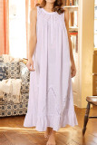Fashion Sweet Print Patchwork O Neck A Line Dresses