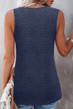 Fashion Casual Solid Split Joint O Neck Tops