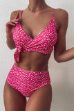 Fashion Vacation Print Frenulum Swimwears