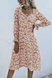 Fashion Street Print V Neck A Line Dresses