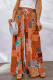 College Vacation Print Patchwork Loose Mid Waist Wide Leg Full Print Bottoms