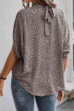 Work Elegant Print Patchwork O Neck Tops