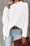 Casual Solid Patchwork One Shoulder Tops