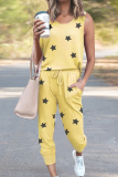 Casual The stars Frenulum O Neck Sleeveless Two Pieces