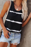 Fashion Street Striped Split Joint O Neck Tops