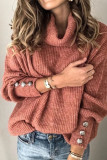 Fashion Street Solid Pullovers Turtleneck Tops