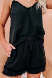 Fashion Living Solid Split Joint V Neck Tops